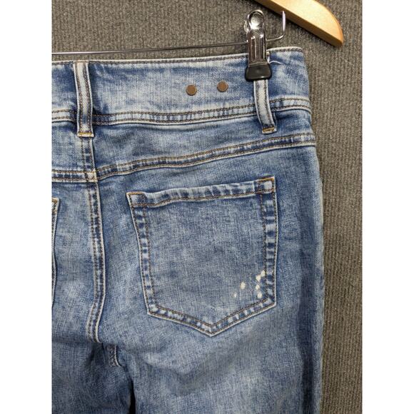 Cabi Jeans Womens 4 (Fits 29x30) Stretch Skinny Stonewash Cinch Carpenter Paint - Picture 9 of 13
